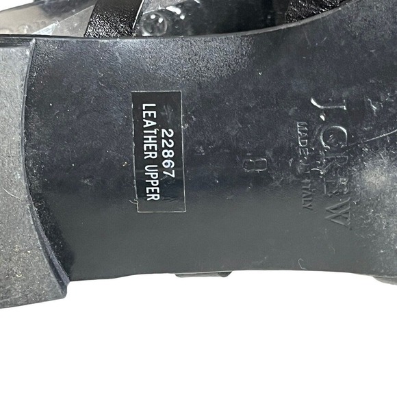 J. Crew Women's Black Leather Strappy Sandals 8 Gladiator Zip Back Made in Italy - Picture 10 of 10